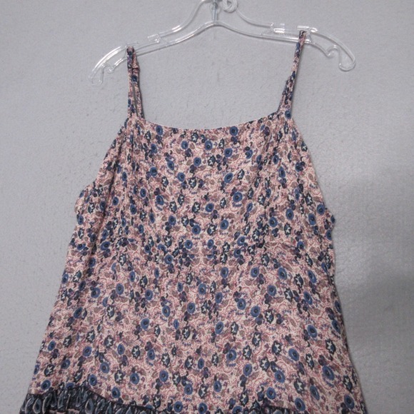 Chaps Dress XL Midi Beachy Vacation Boho‎ Comfort Flowy Smocked Adjustable Strap - Picture 3 of 12